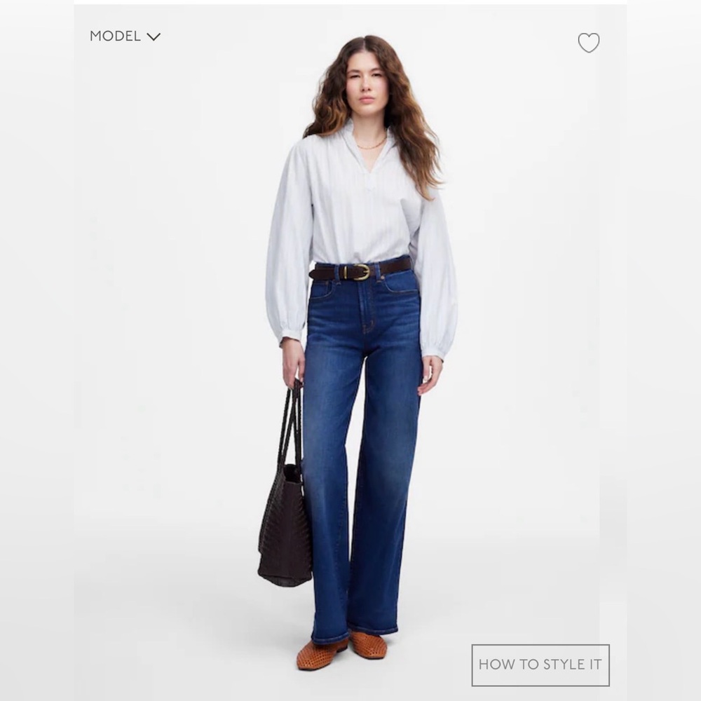 Madewell The Perfect Vintage Wide Leg Jeans Classic Blue Wash Sz 31